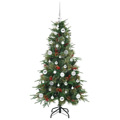vidaXL Artificial Hinged Christmas Tree Green 150 cm PE and PVC 4