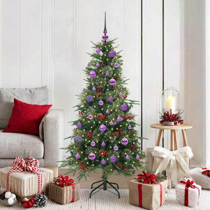 vidaXL Artificial Hinged Christmas Tree Green 150 cm PE and PVC 1