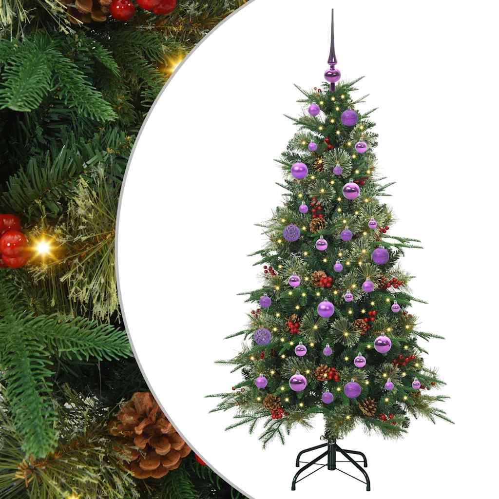vidaXL Artificial Hinged Christmas Tree Green 150 cm PE and PVC 2