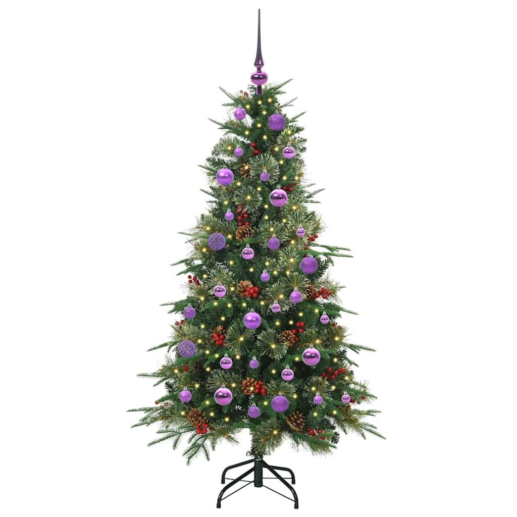 vidaXL Artificial Hinged Christmas Tree Green 150 cm PE and PVC 3