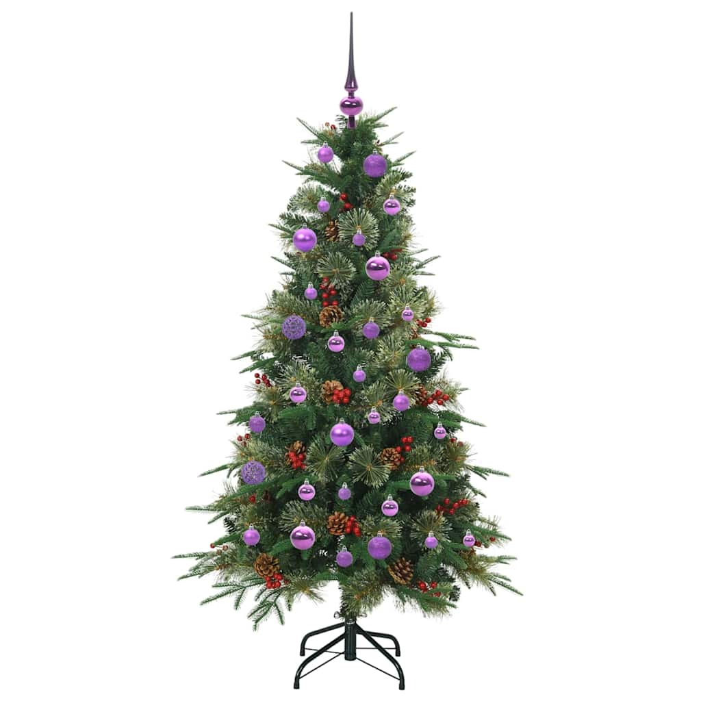 vidaXL Artificial Hinged Christmas Tree Green 150 cm PE and PVC 4