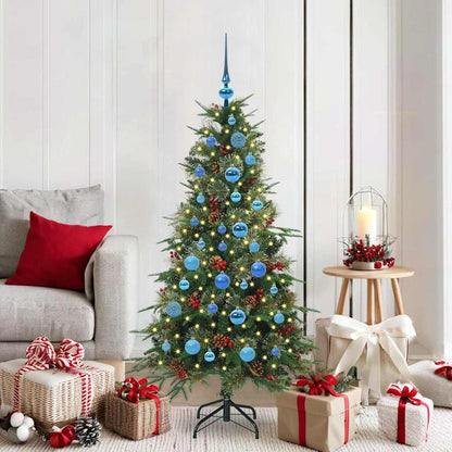 vidaXL Artificial Hinged Christmas Tree Green 150 cm PE and PVC 1