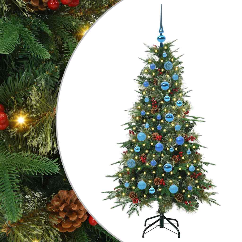 vidaXL Artificial Hinged Christmas Tree Green 150 cm PE and PVC 2