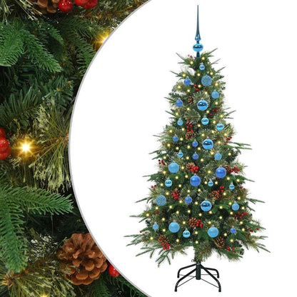 vidaXL Artificial Hinged Christmas Tree Green 150 cm PE and PVC 2