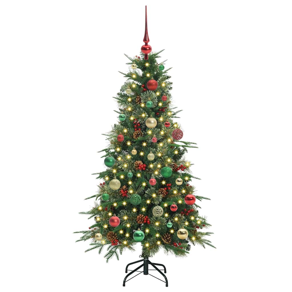 vidaXL Artificial Hinged Christmas Tree Green 150 cm PE and PVC 3