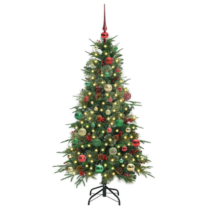 vidaXL Artificial Hinged Christmas Tree Green 150 cm PE and PVC 3