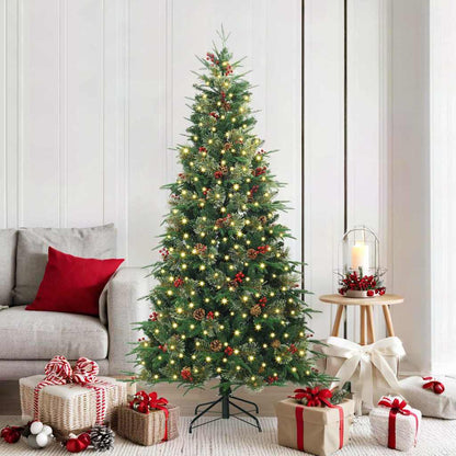 vidaXL Artificial Hinged Christmas Tree Green 180 cm PE and PVC 1