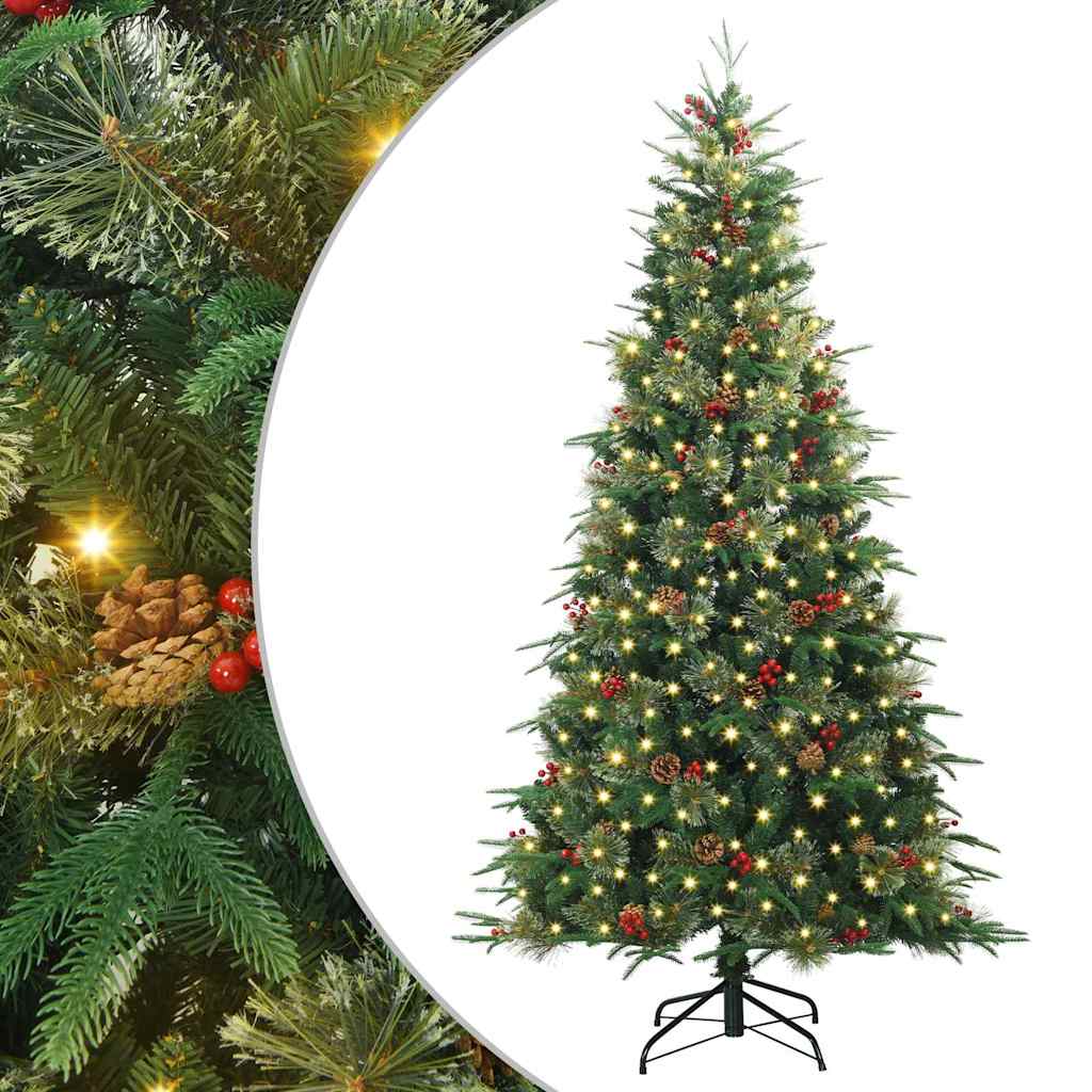 vidaXL Artificial Hinged Christmas Tree Green 180 cm PE and PVC 2