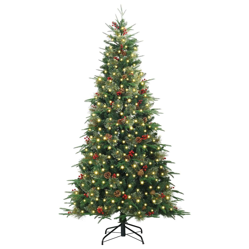 vidaXL Artificial Hinged Christmas Tree Green 180 cm PE and PVC 3