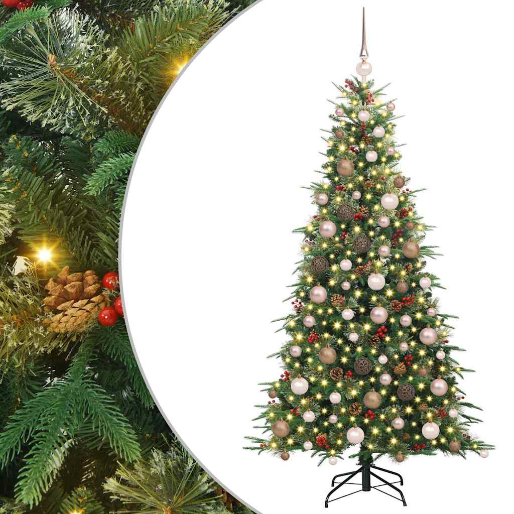 vidaXL Artificial Hinged Christmas Tree Green 180 cm PE and PVC 2