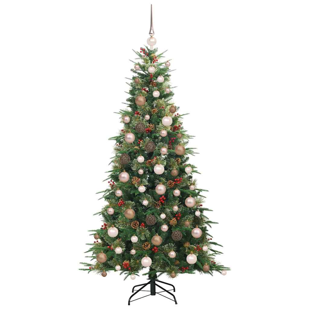 vidaXL Artificial Hinged Christmas Tree Green 180 cm PE and PVC 4