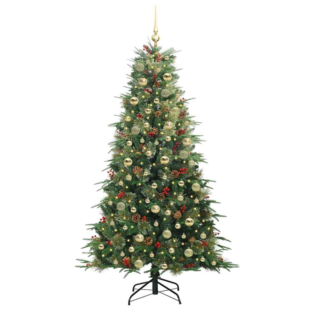 vidaXL Artificial Hinged Christmas Tree Green 180 cm PE and PVC 3