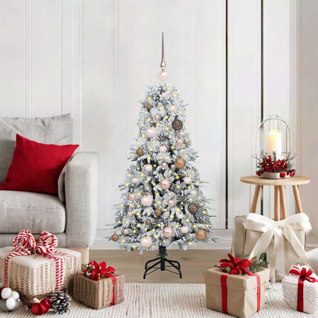 vidaXL Artificial Hinged Christmas Tree White 120 cm PE and PVC 1
