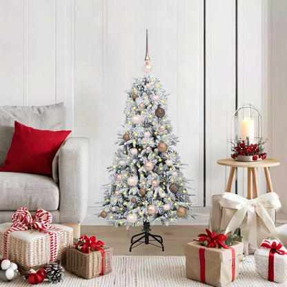 vidaXL Artificial Hinged Christmas Tree White 120 cm PE and PVC 1