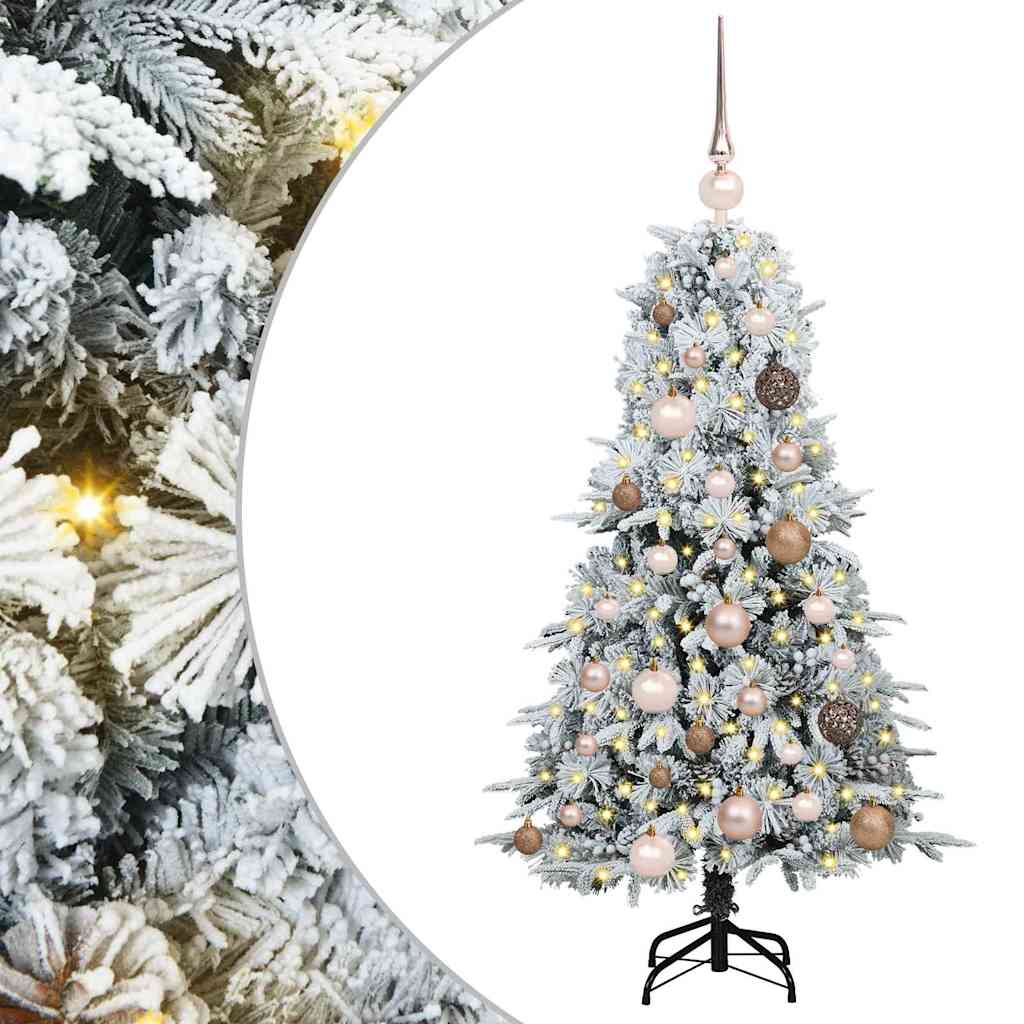 vidaXL Artificial Hinged Christmas Tree White 120 cm PE and PVC 2