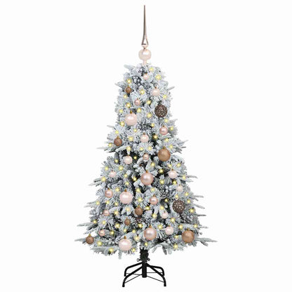 vidaXL Artificial Hinged Christmas Tree White 120 cm PE and PVC 3