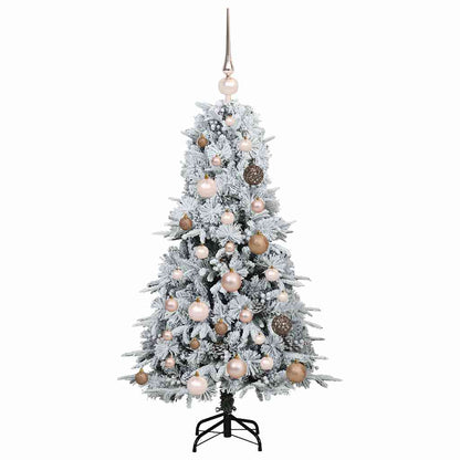 vidaXL Artificial Hinged Christmas Tree White 120 cm PE and PVC 4