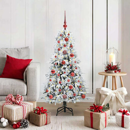 vidaXL Artificial Hinged Christmas Tree White 120 cm PE and PVC 1