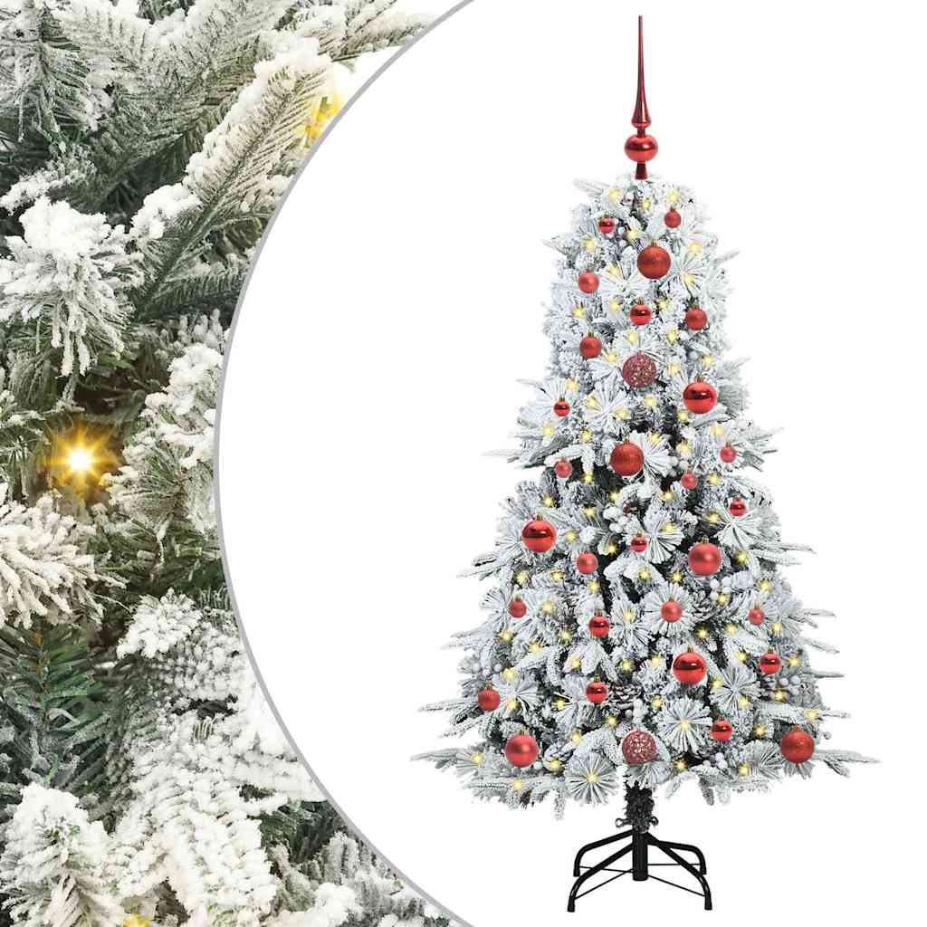 vidaXL Artificial Hinged Christmas Tree White 120 cm PE and PVC 2