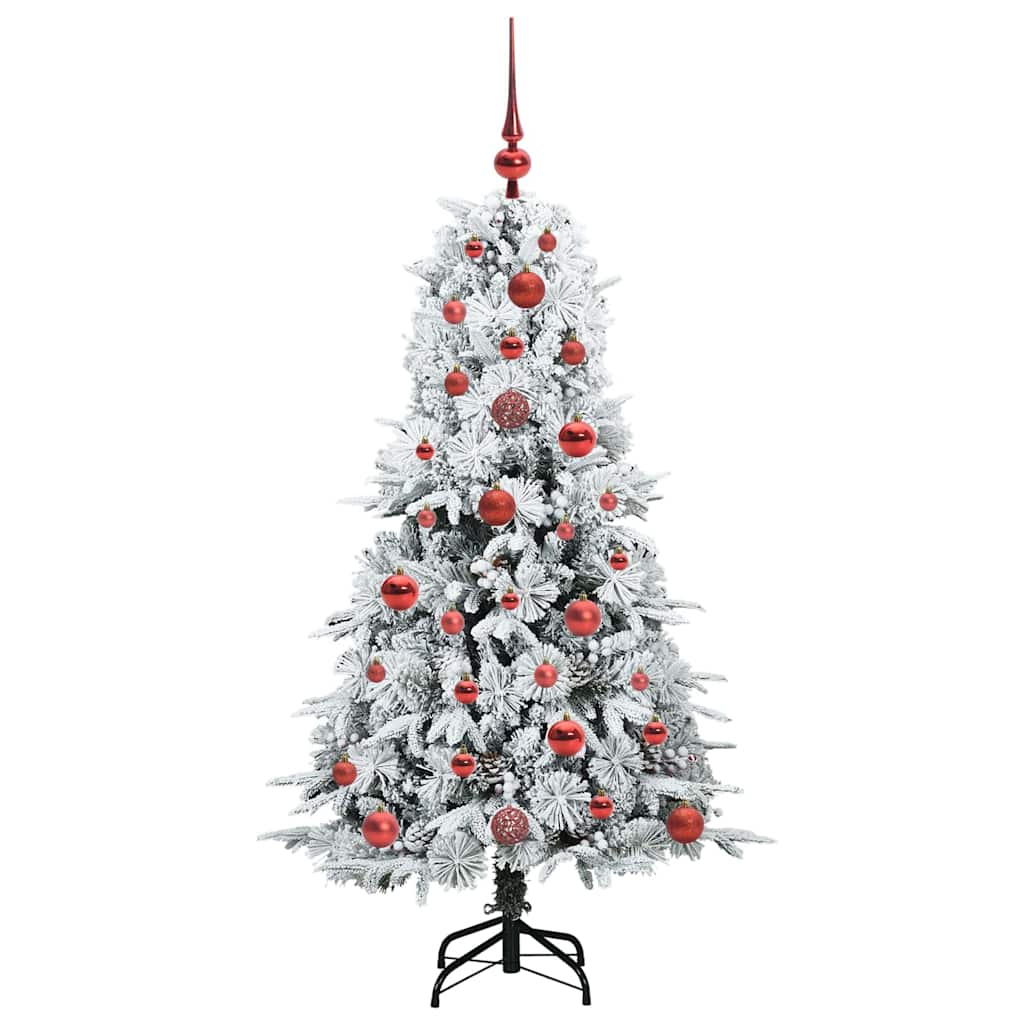 vidaXL Artificial Hinged Christmas Tree White 120 cm PE and PVC 4