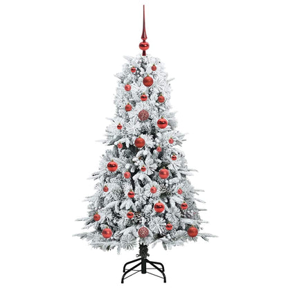 vidaXL Artificial Hinged Christmas Tree White 120 cm PE and PVC 4