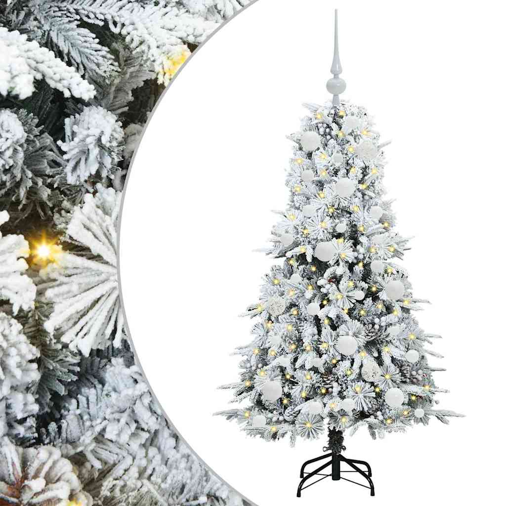 vidaXL Artificial Hinged Christmas Tree White 120 cm PE and PVC 2