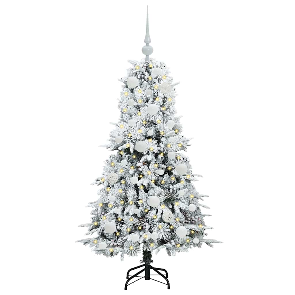 vidaXL Artificial Hinged Christmas Tree White 120 cm PE and PVC 3