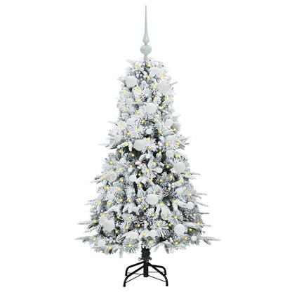 vidaXL Artificial Hinged Christmas Tree White 120 cm PE and PVC 3