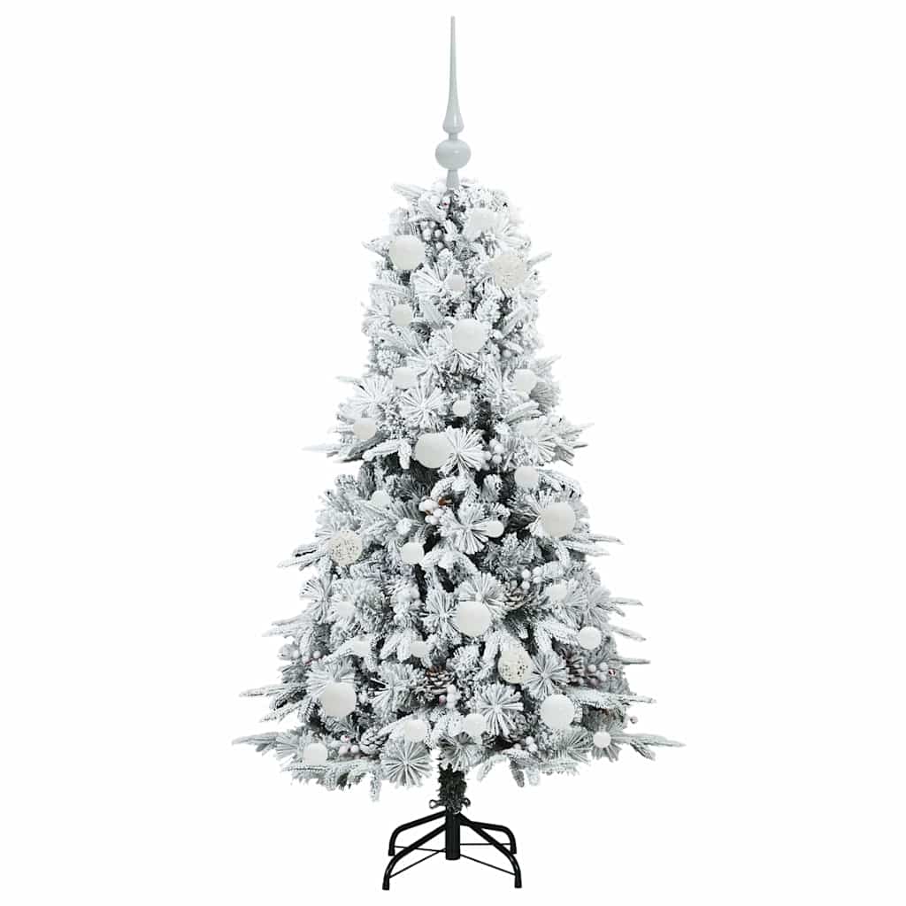 vidaXL Artificial Hinged Christmas Tree White 120 cm PE and PVC 4