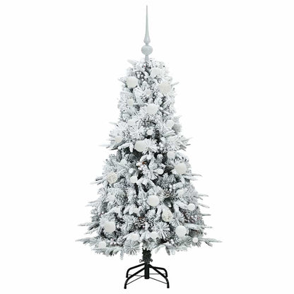vidaXL Artificial Hinged Christmas Tree White 120 cm PE and PVC 4