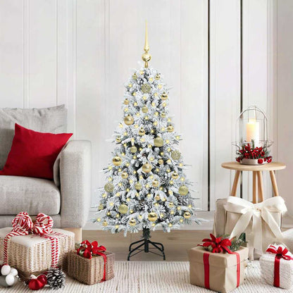 vidaXL Artificial Hinged Christmas Tree White 120 cm PE and PVC 1