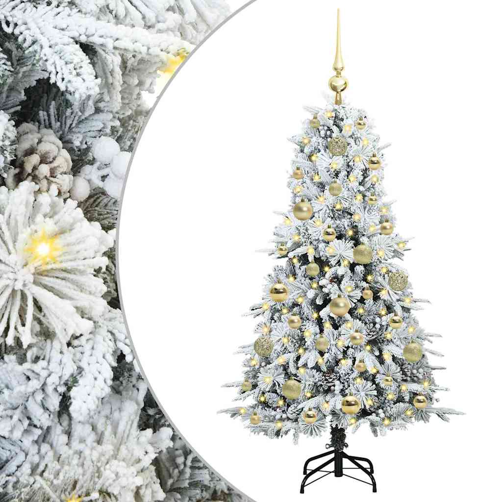 vidaXL Artificial Hinged Christmas Tree White 120 cm PE and PVC 2