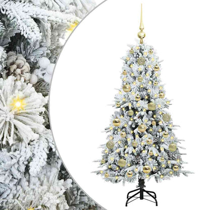 vidaXL Artificial Hinged Christmas Tree White 120 cm PE and PVC 2