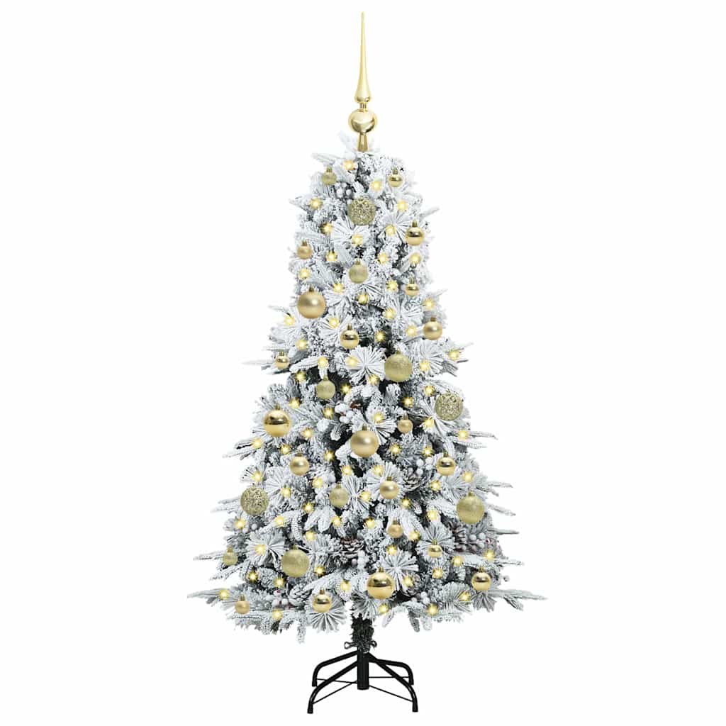 vidaXL Artificial Hinged Christmas Tree White 120 cm PE and PVC 3
