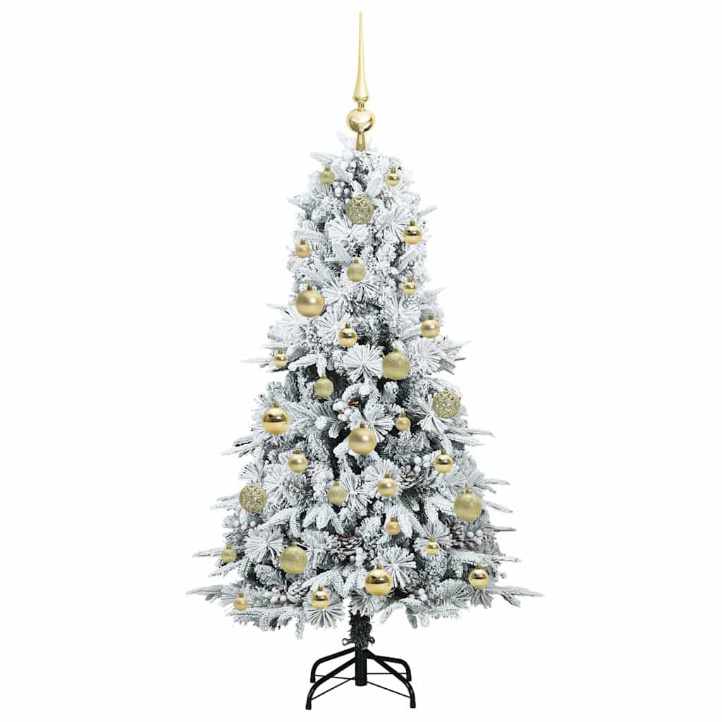 vidaXL Artificial Hinged Christmas Tree White 120 cm PE and PVC 4