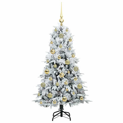 vidaXL Artificial Hinged Christmas Tree White 120 cm PE and PVC 4