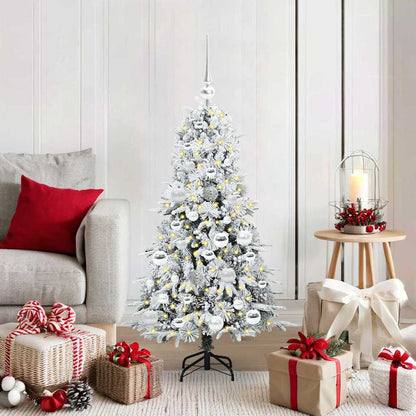 vidaXL Artificial Hinged Christmas Tree White 120 cm PE and PVC 1