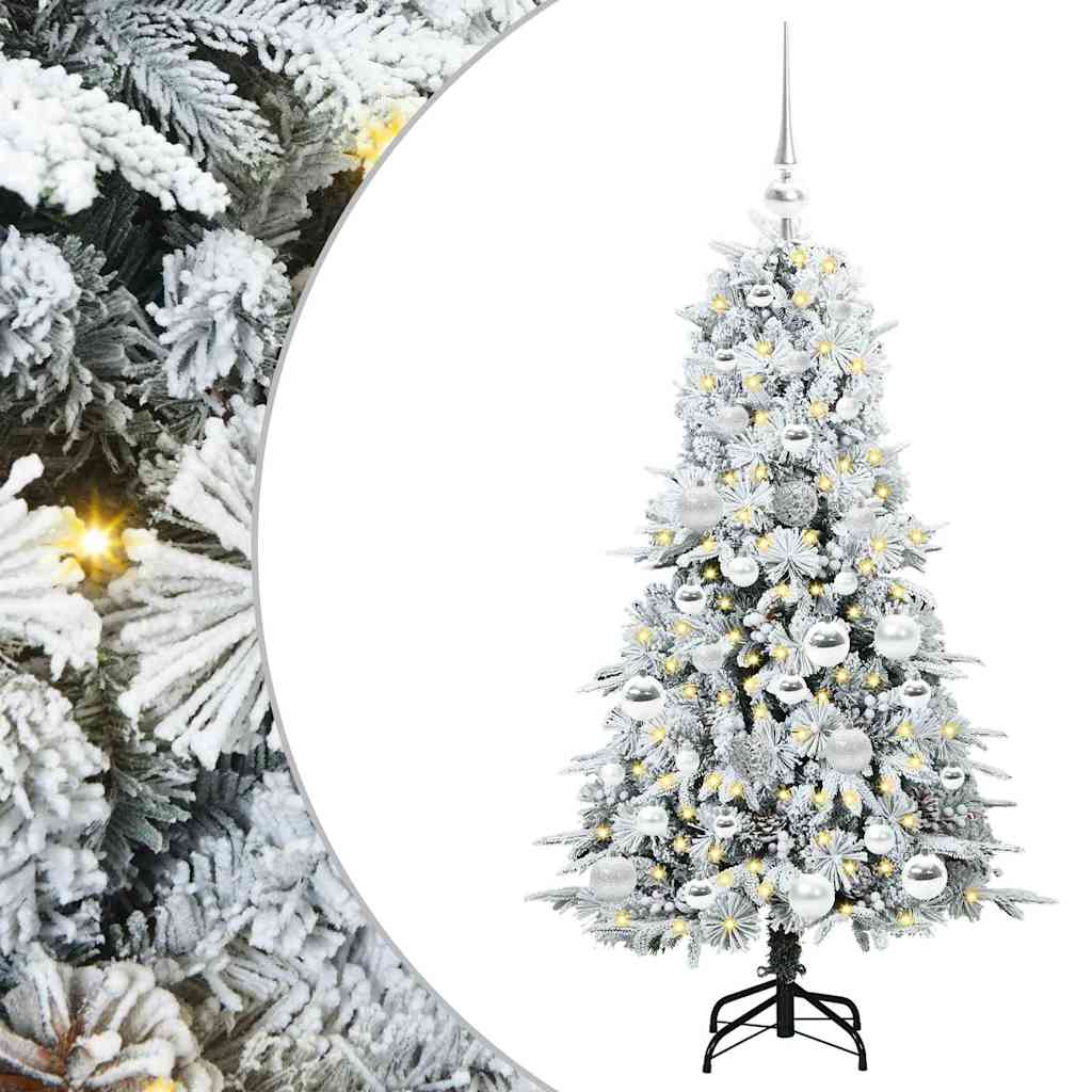 vidaXL Artificial Hinged Christmas Tree White 120 cm PE and PVC 2