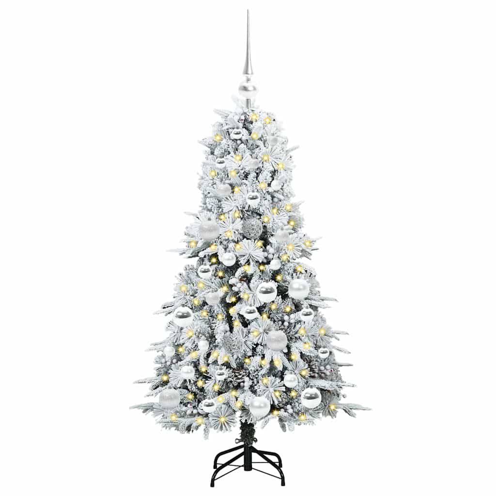 vidaXL Artificial Hinged Christmas Tree White 120 cm PE and PVC 3