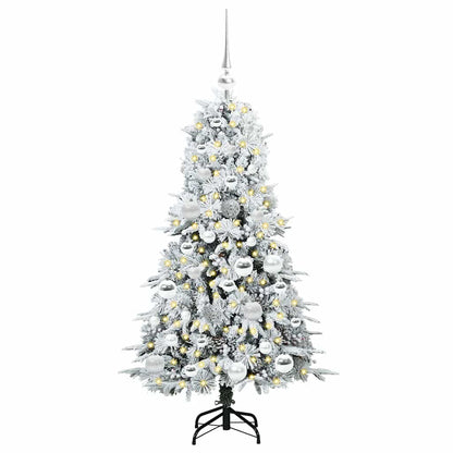 vidaXL Artificial Hinged Christmas Tree White 120 cm PE and PVC 3