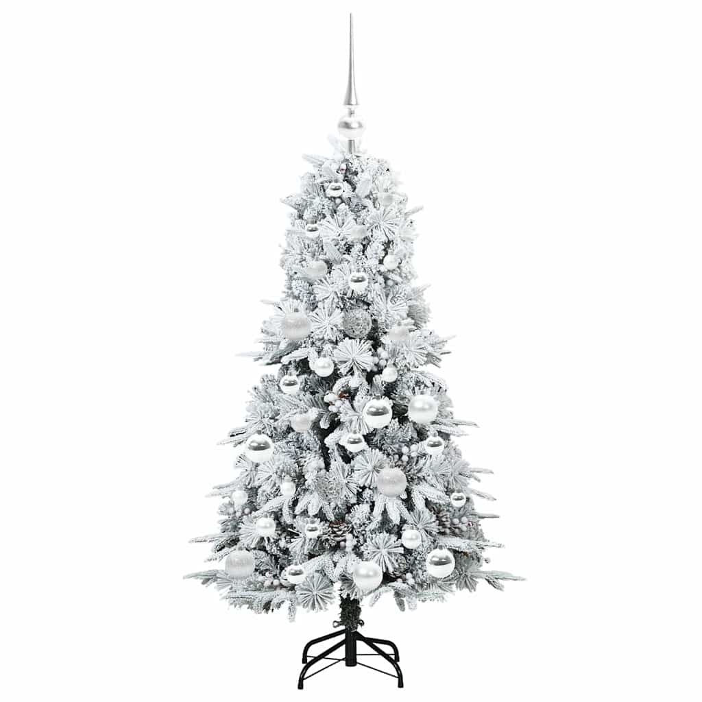 vidaXL Artificial Hinged Christmas Tree White 120 cm PE and PVC 4