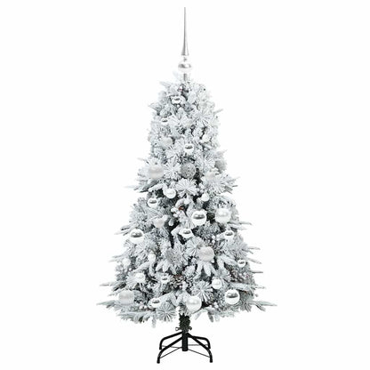 vidaXL Artificial Hinged Christmas Tree White 120 cm PE and PVC 4
