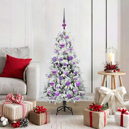 vidaXL Artificial Hinged Christmas Tree White 120 cm PE and PVC 1