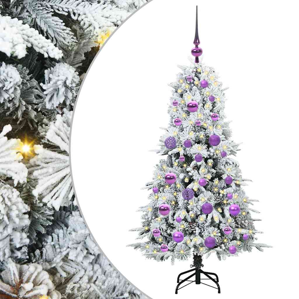 vidaXL Artificial Hinged Christmas Tree White 120 cm PE and PVC 2
