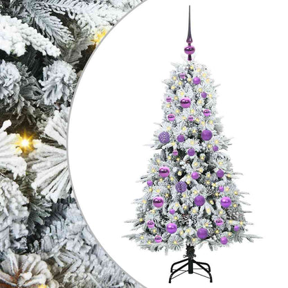 vidaXL Artificial Hinged Christmas Tree White 120 cm PE and PVC 2
