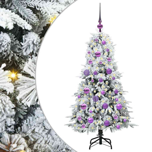 vidaXL Artificial Hinged Christmas Tree White 120 cm PE and PVC 2