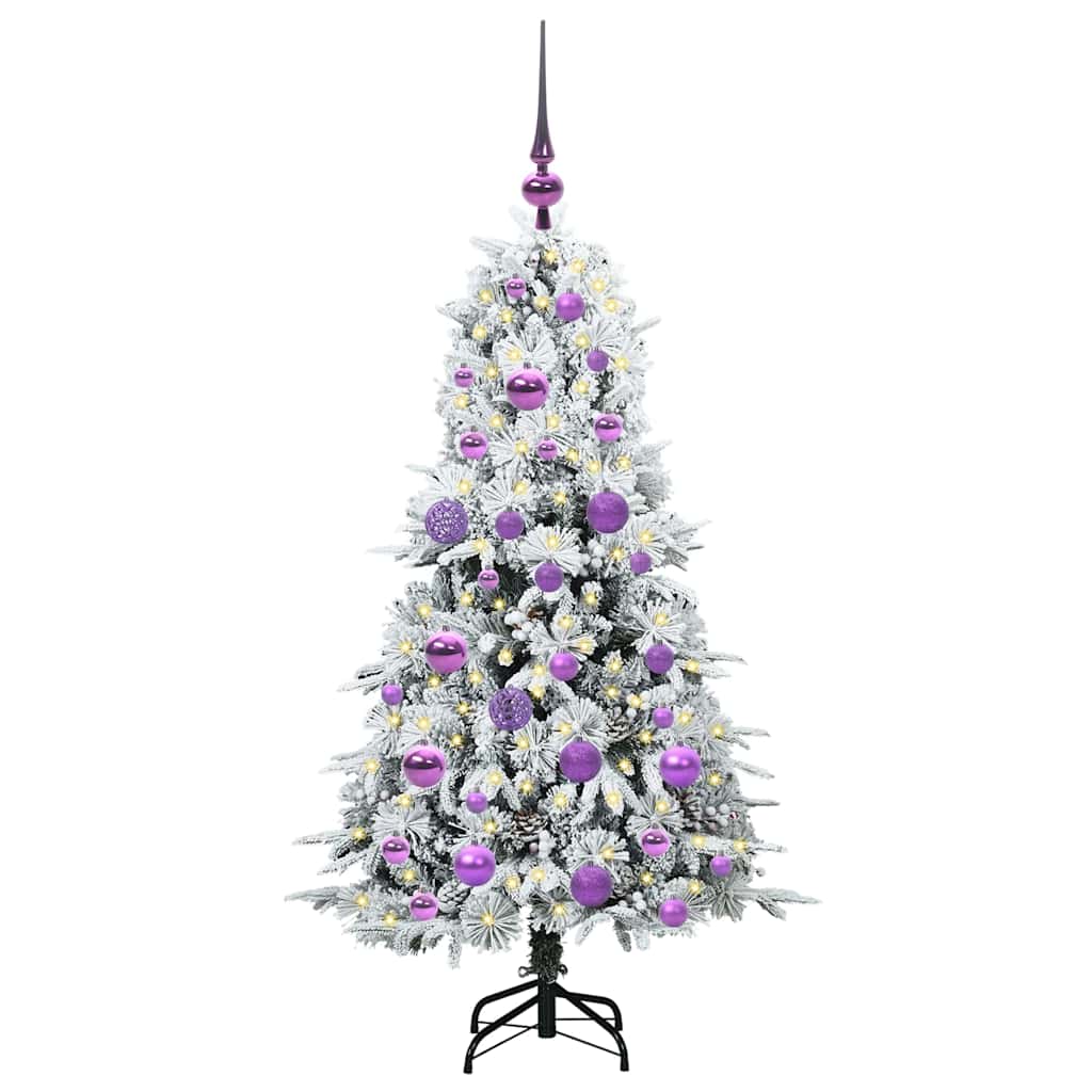 vidaXL Artificial Hinged Christmas Tree White 120 cm PE and PVC 3