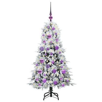 vidaXL Artificial Hinged Christmas Tree White 120 cm PE and PVC 3