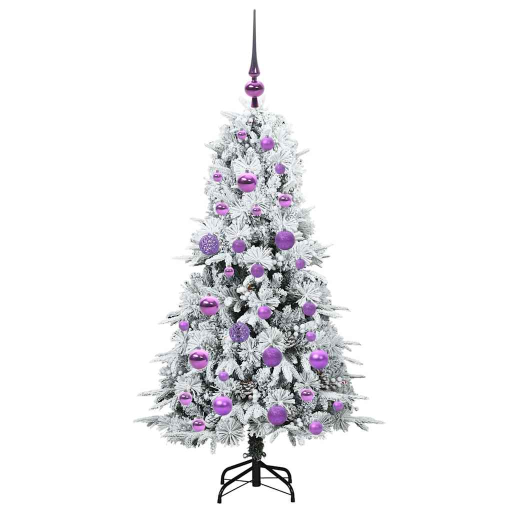 vidaXL Artificial Hinged Christmas Tree White 120 cm PE and PVC 4