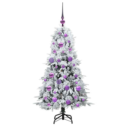 vidaXL Artificial Hinged Christmas Tree White 120 cm PE and PVC 4